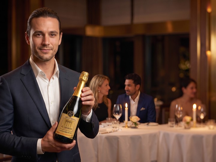 Presentación de El Legado Golden Sparkling White en sala
